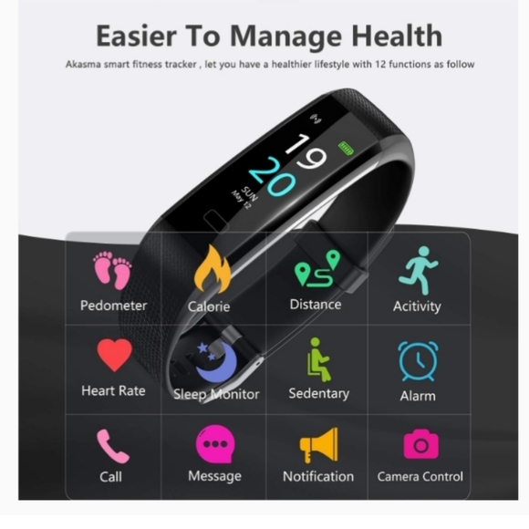 Akasma Fitness Tracker HR, S5 Activity Tracker - Picture 5 of 13
